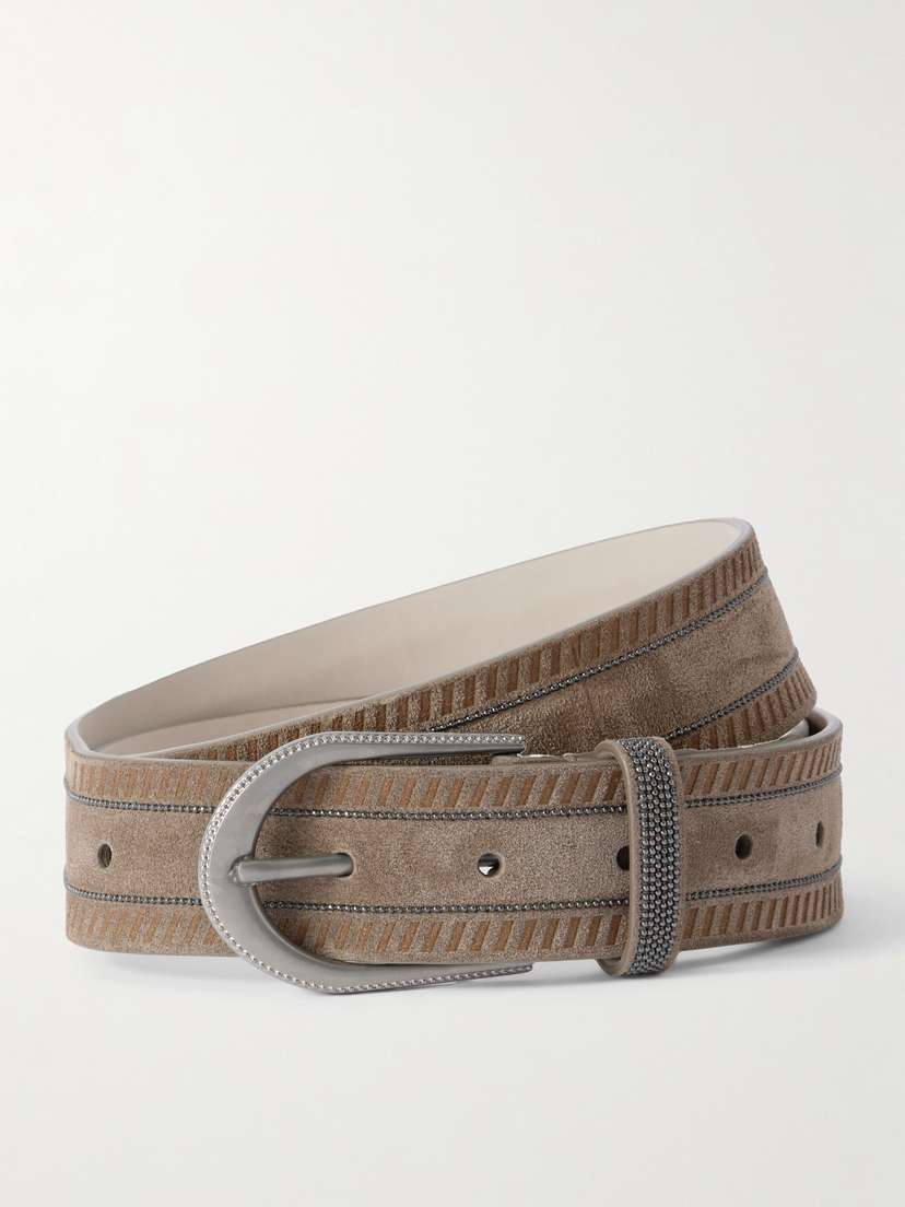 Brunello Cucinelli — Embellished suede belt