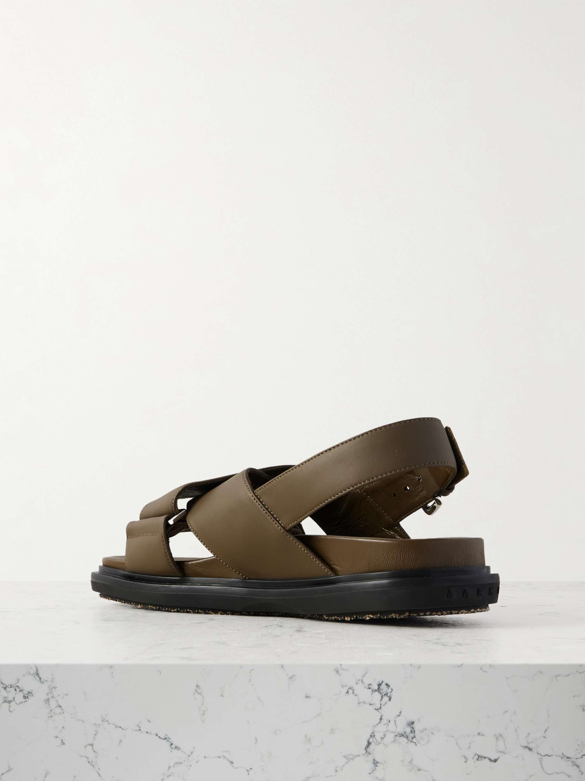 MARNI Fussbett leather slingback sandals