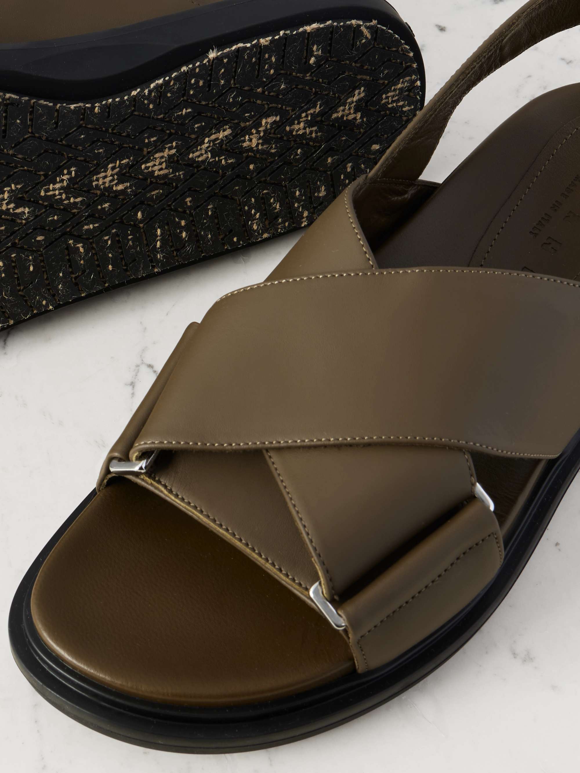 MARNI Fussbett leather slingback sandals