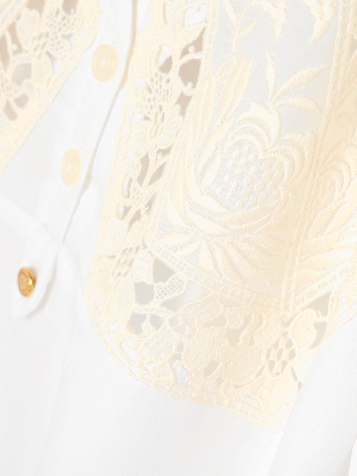 Maison Mayle Lalou Lace-paneled Cotton-poplin Blouse In White