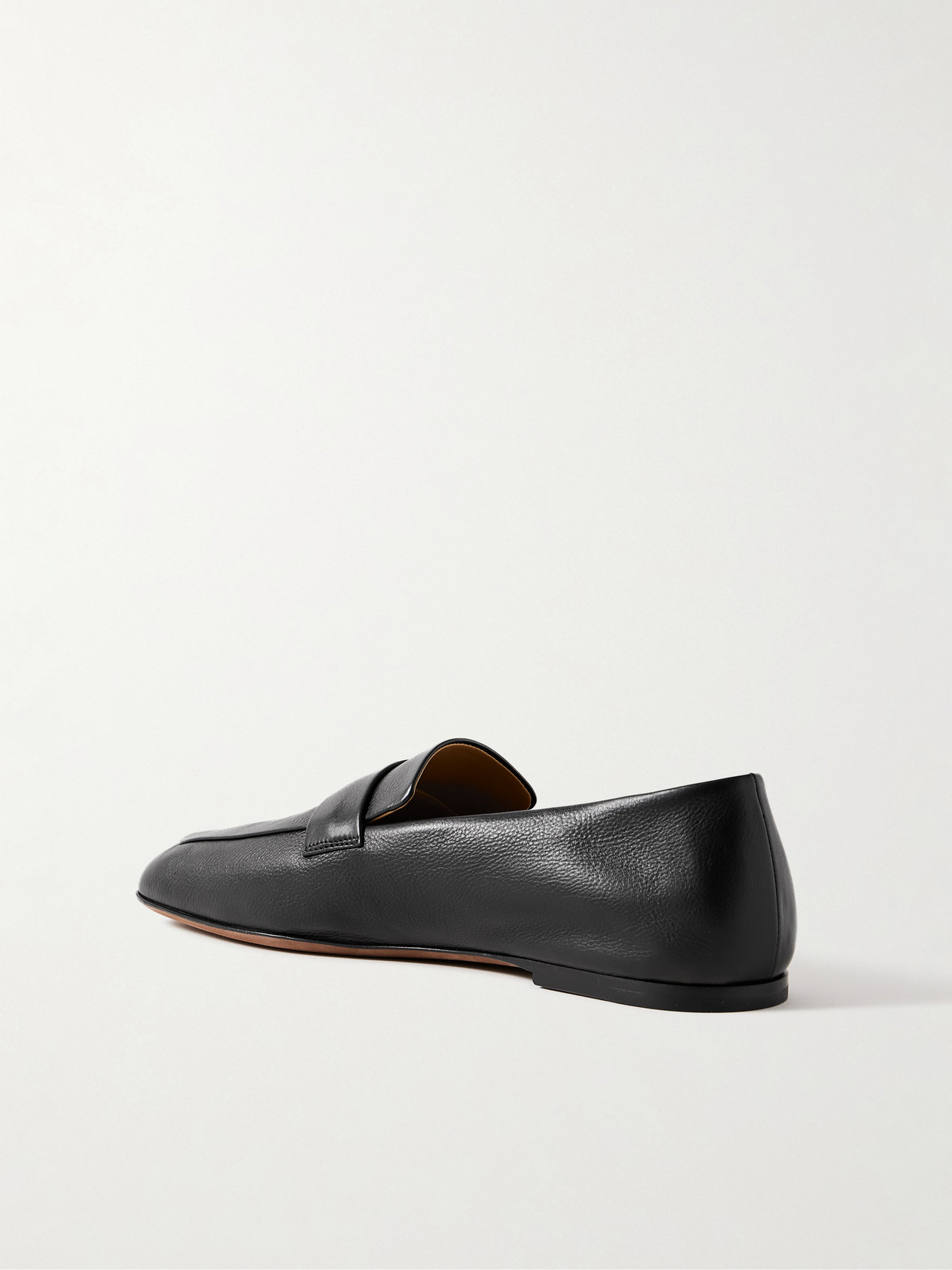 The Row Leather Penny Loafers In Black