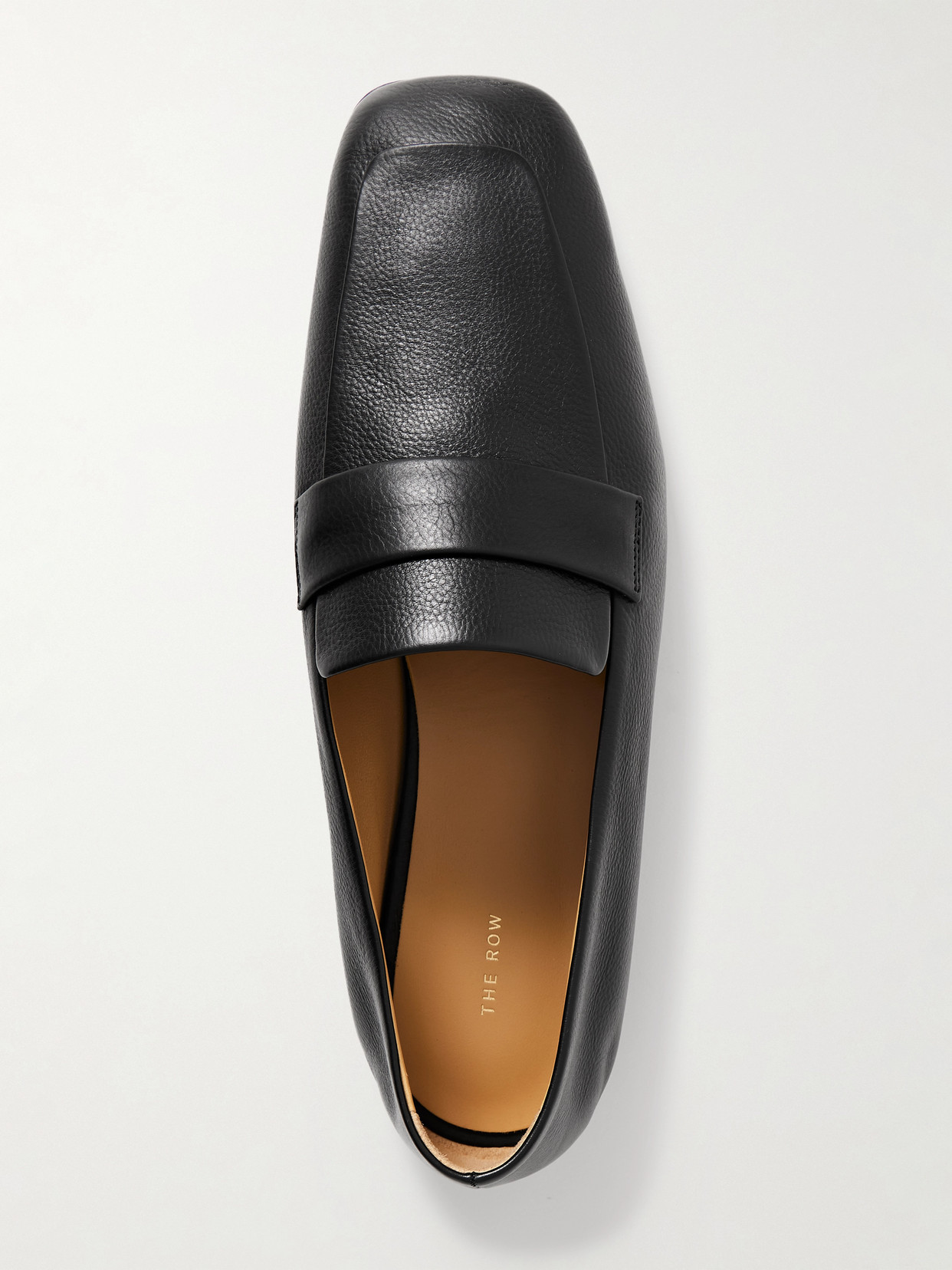 The Row Leather Penny Loafers In Black