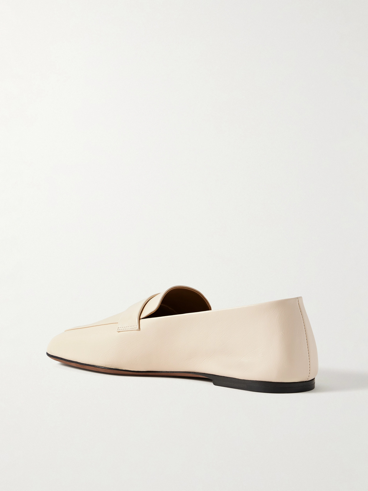 The Row Hammered Leather Cary Penny Loafers In White