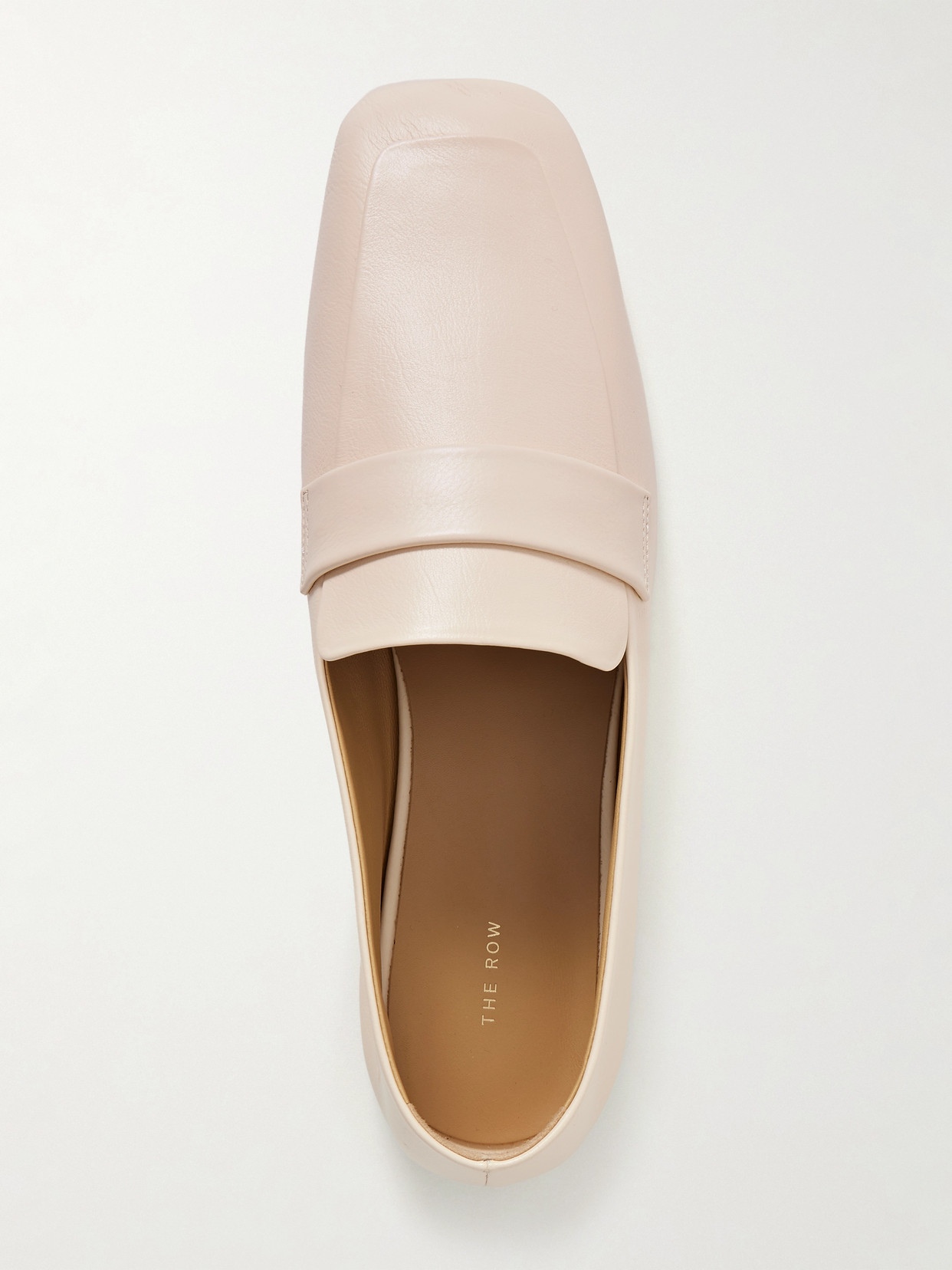 The Row Hammered Leather Cary Penny Loafers In White
