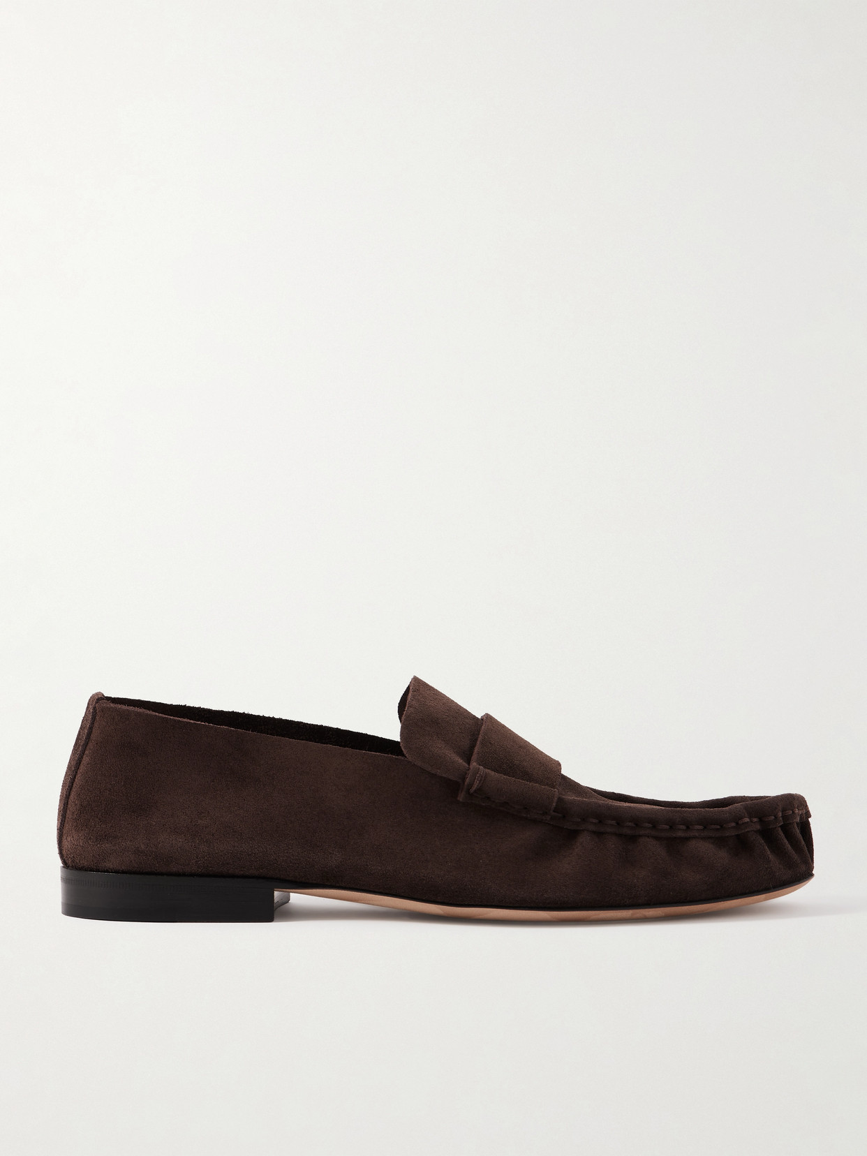 The Row Suede Loafers In Brown