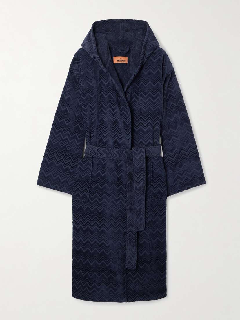 Missoni Home Chalk Hooded Cotton-terry Robe