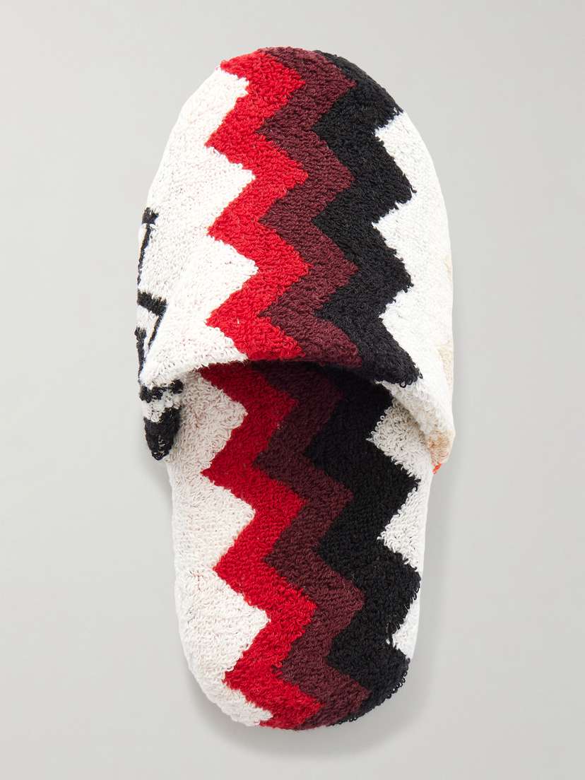 Missoni Home Striped Cotton-terry Slippers