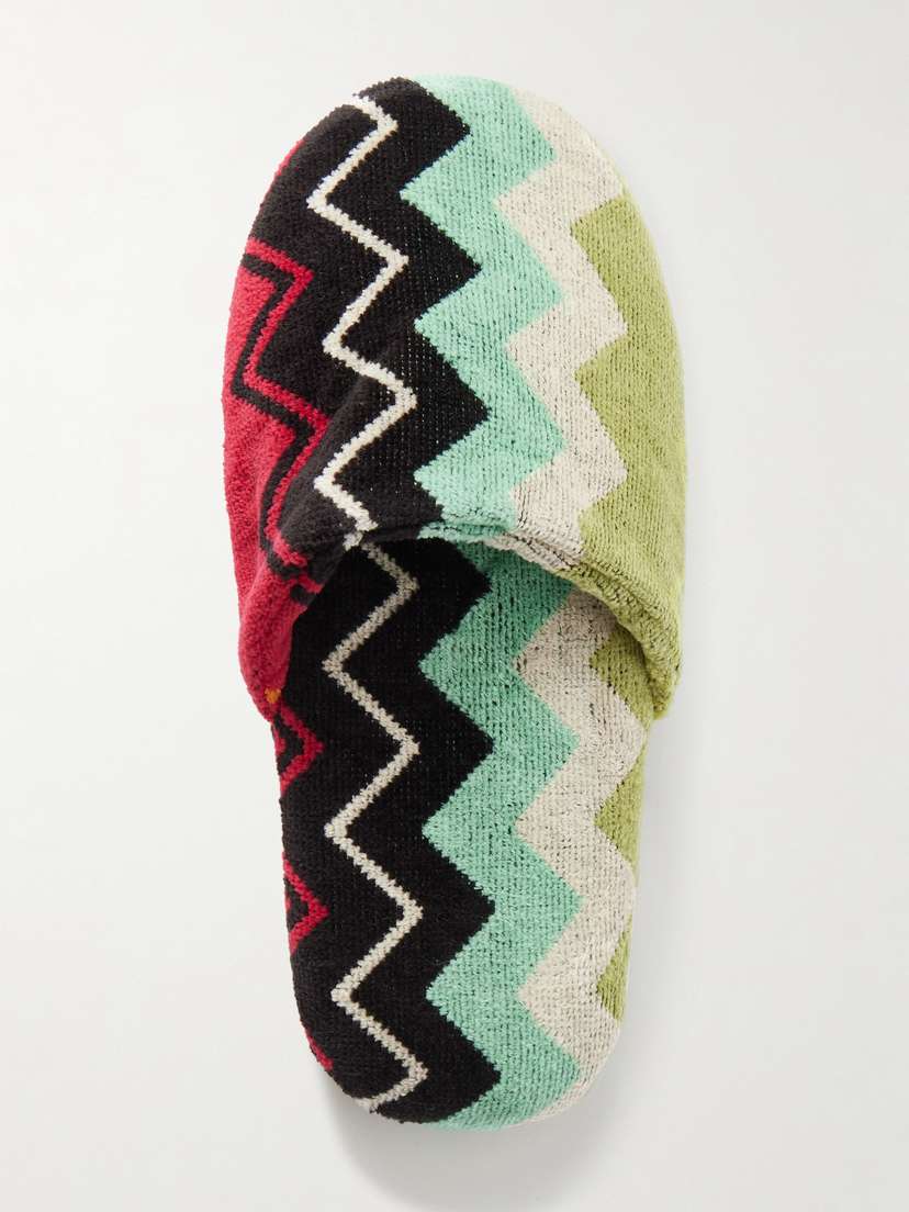 Missoni Home Giacomo Striped Cotton-terry Slippers