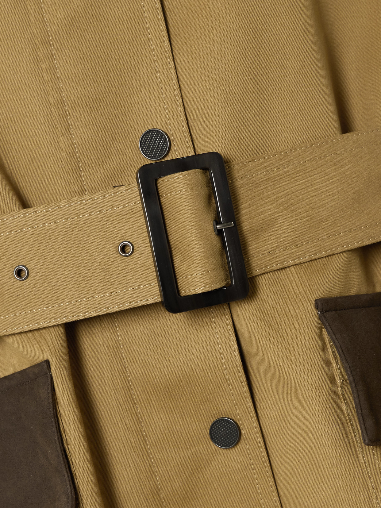 Purdey Lexham Belted Coated-cotton Jacket In Green