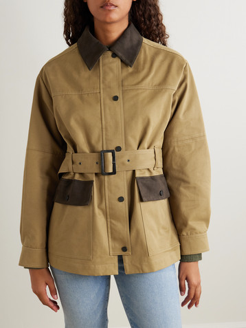 Purdey Lexham belted coated-cotton jacket
