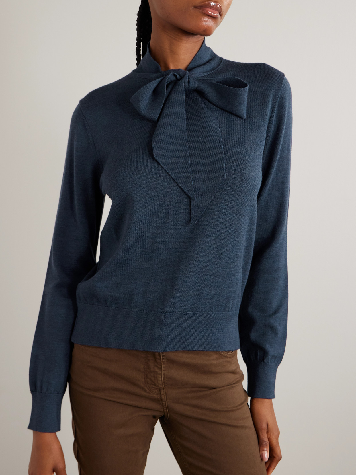 Newland Tie-Neck Merino Sweater