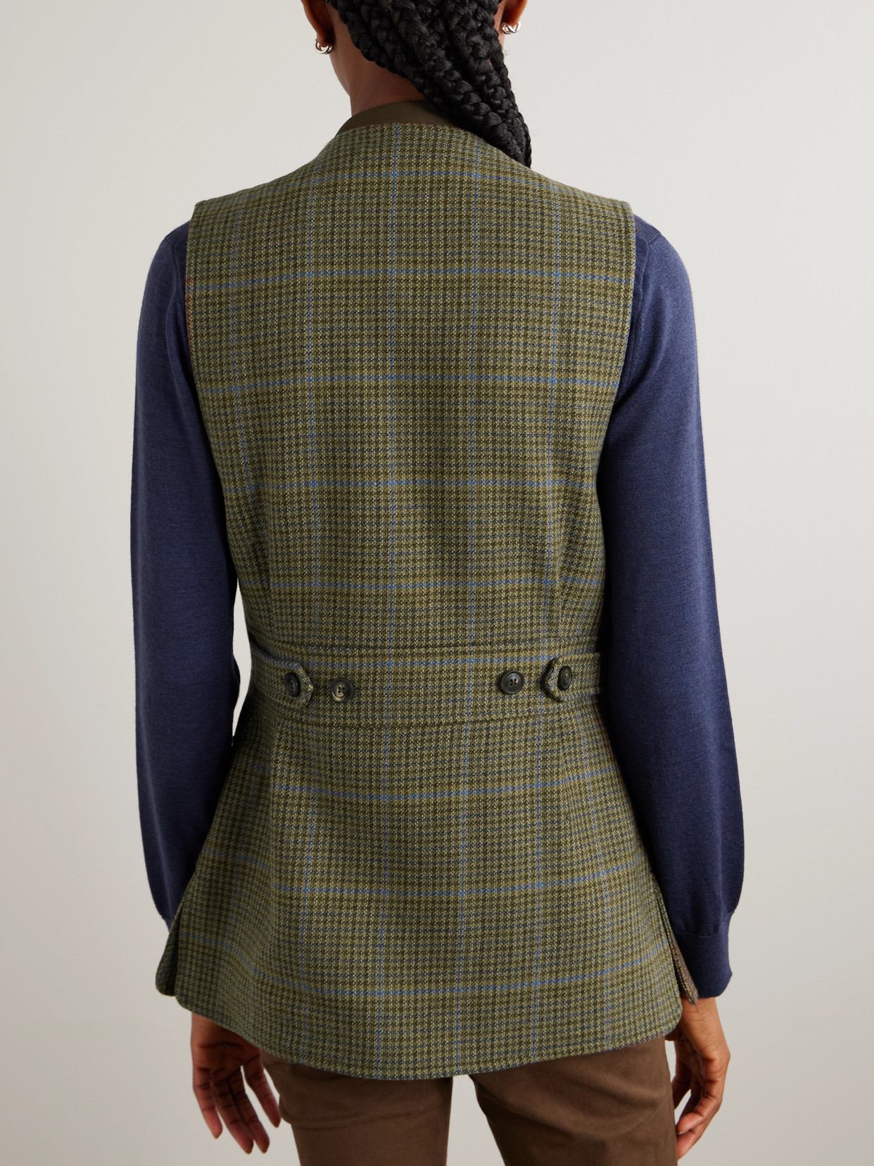 Checked Wool-Tweed Vest