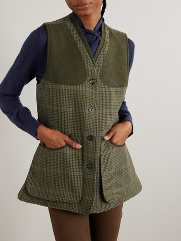 Purdey Checked wool-tweed vest