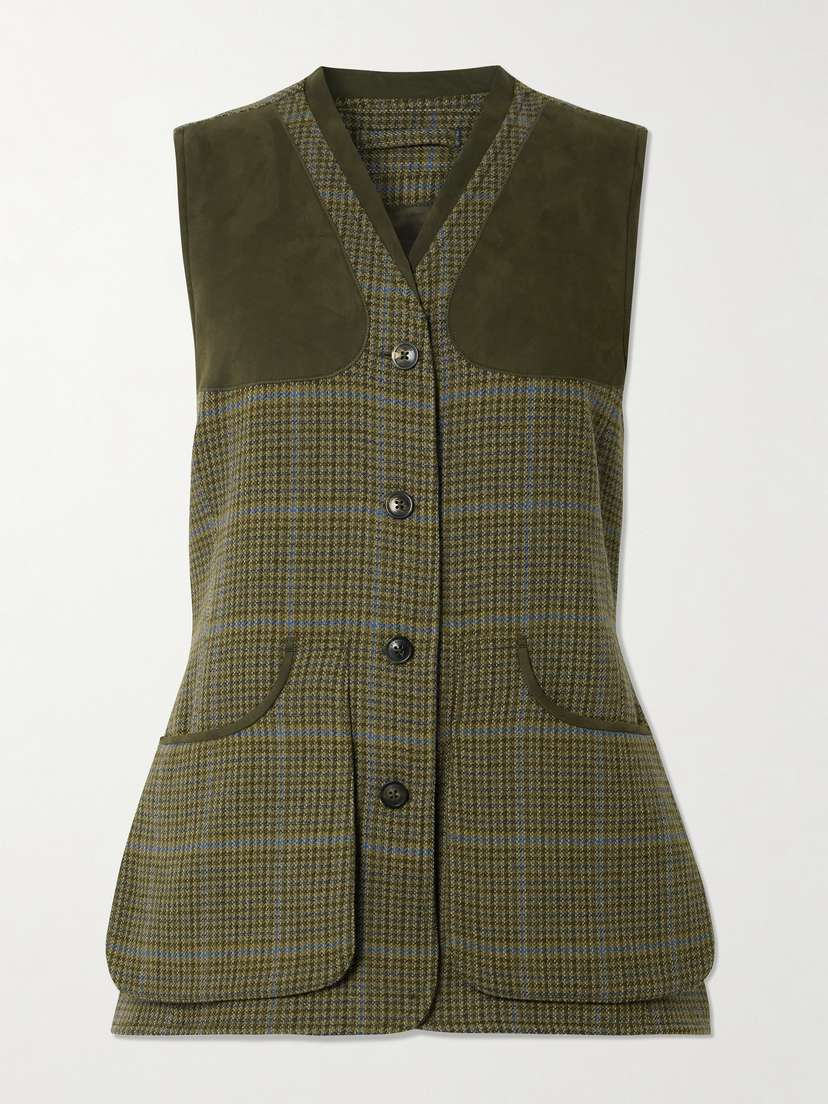 Purdey Checked Wool-tweed Vest