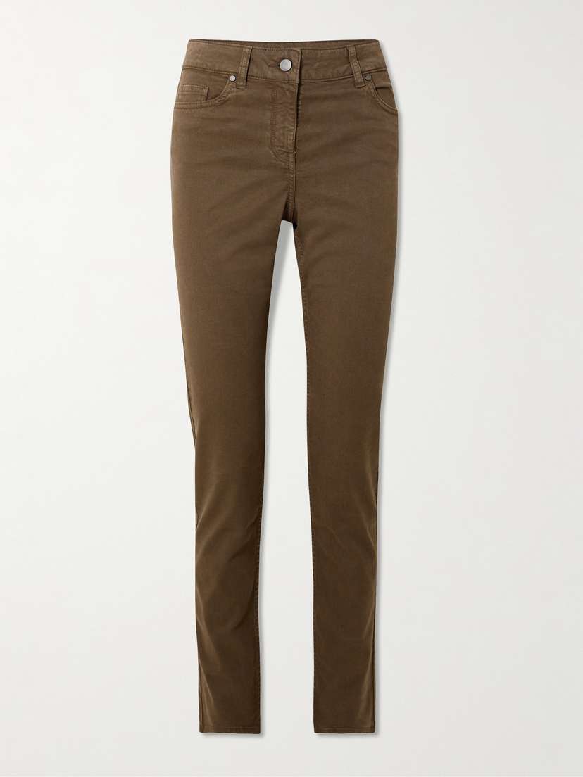 Purdey Stretch-cotton, Tencel™ And Silk-blend Twill Skinny-leg Pants