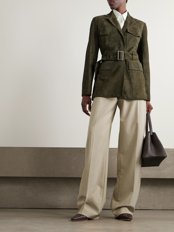 Purdey Wilton belted suede jacket