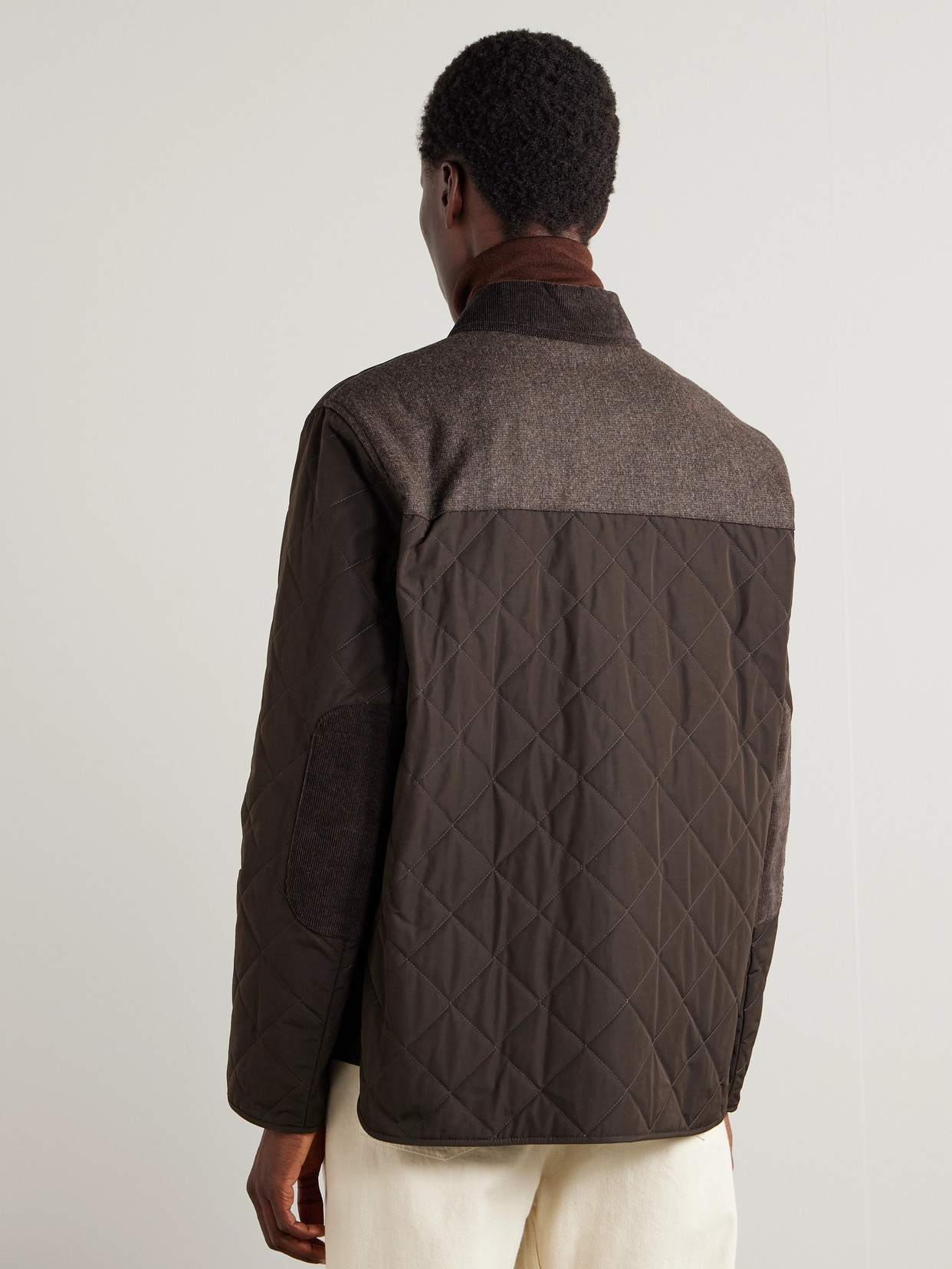 Purdey Winchester Corduroy-trimmed Quilted Shell Jacket In Brown