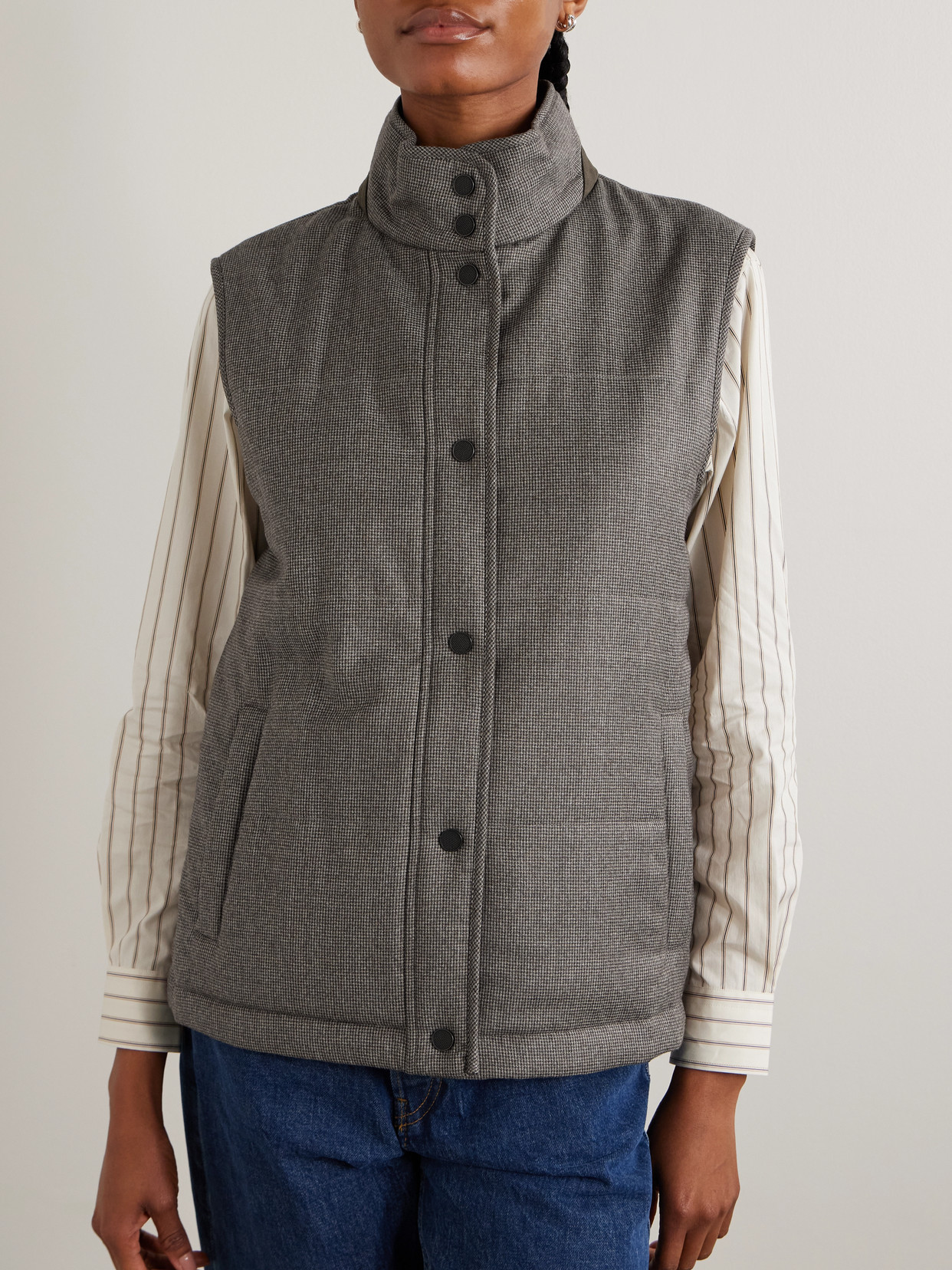 Eccleston Checked Padded Merino Wool Gilet