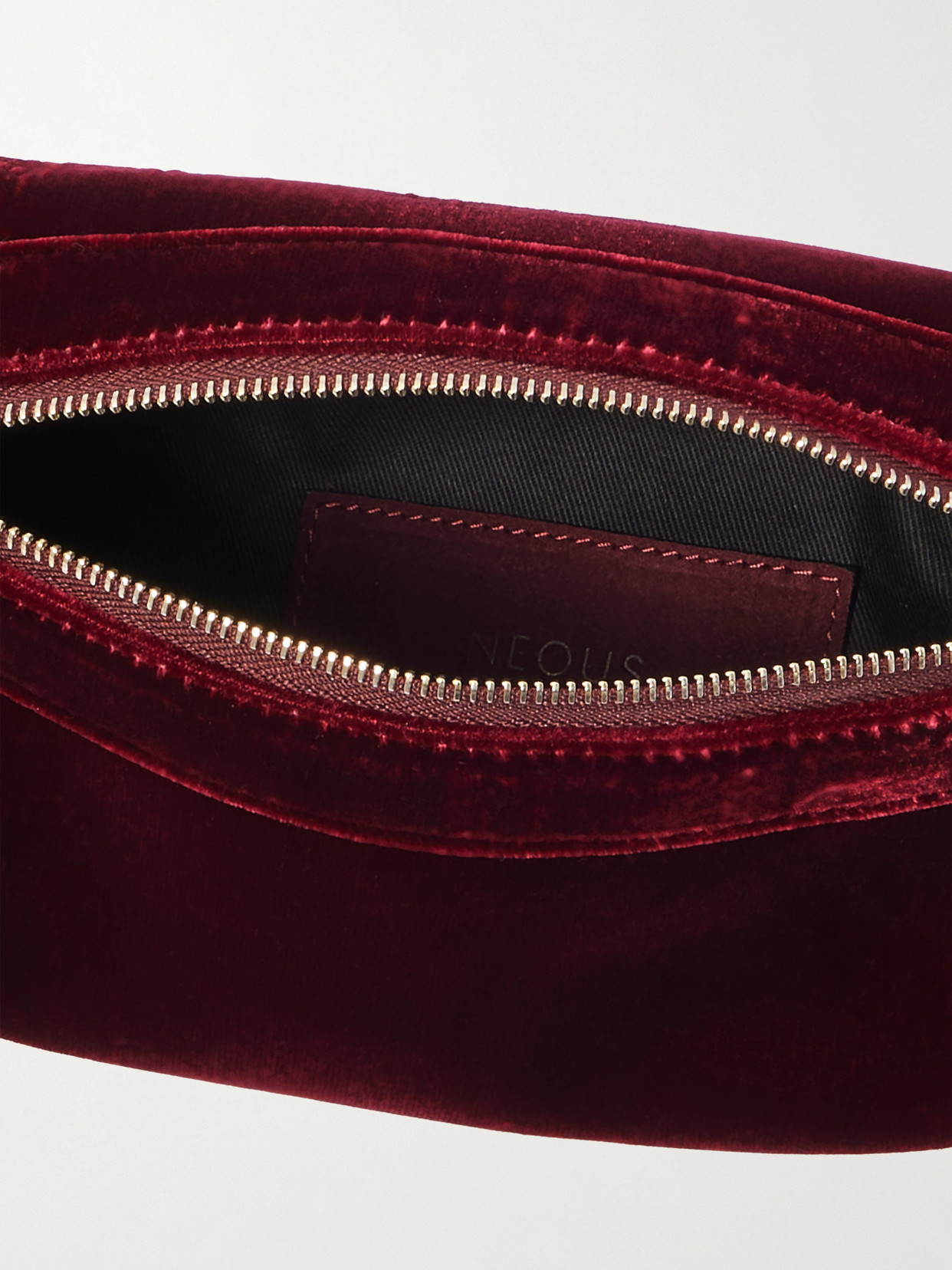 Neous Ara Velvet Clutch In Burgundy