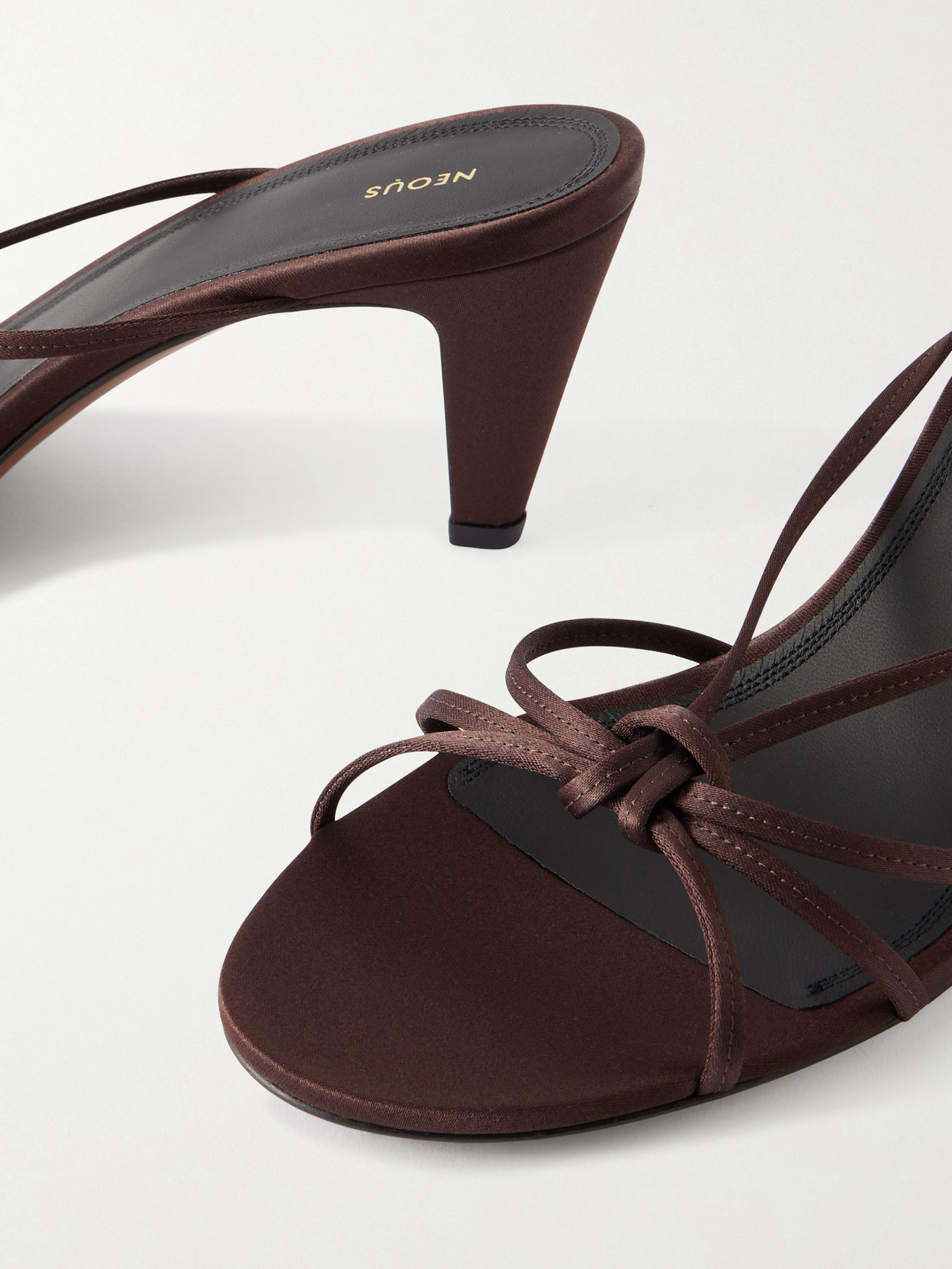 Neous Motha Satin Sandals In Brown