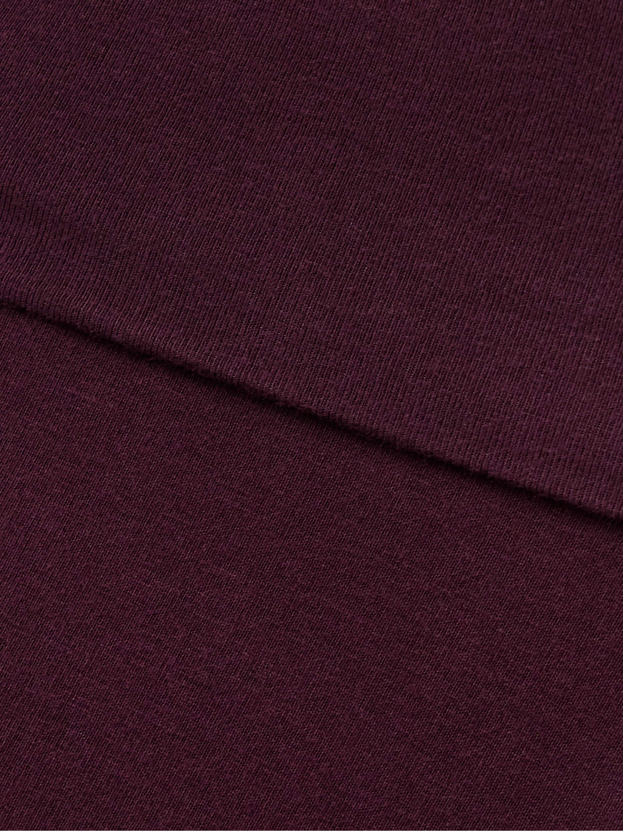 Skims Foldover stretch-cotton jersey flared pants - Currant