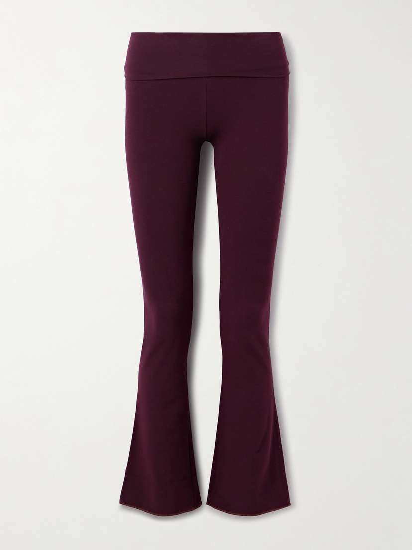Skims Stretch-cotton Jersey Foldover Pants - Currant