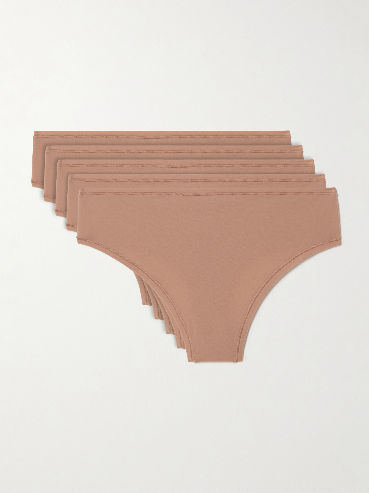 Skims Fits Everybody Set Of Five Thongs In Brown