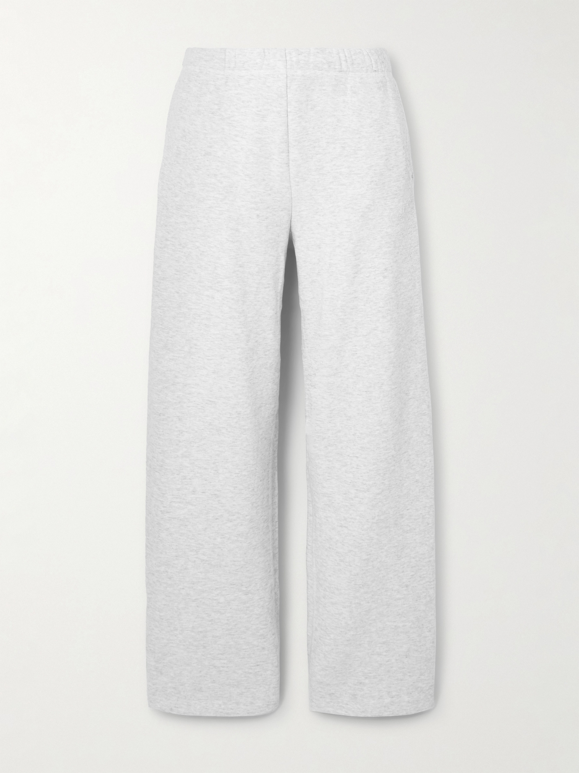 Skims Classic cotton-blend jersey straight-leg sweatpants - Light Heather Gray
