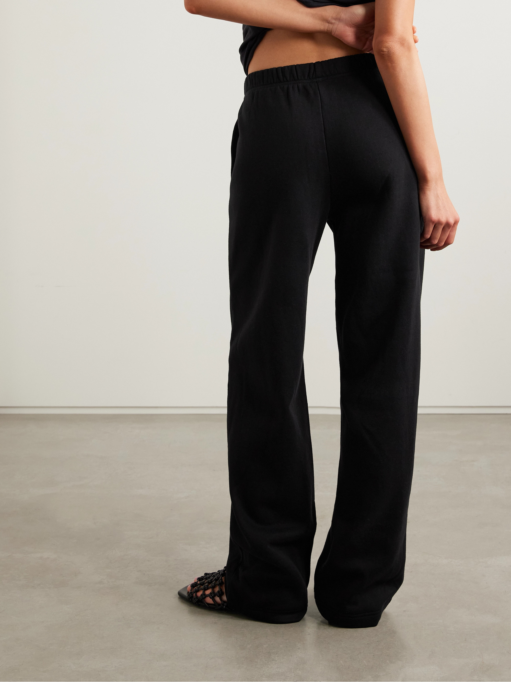 Skims Classic cotton-blend jersey straight-leg sweatpants - Onyx