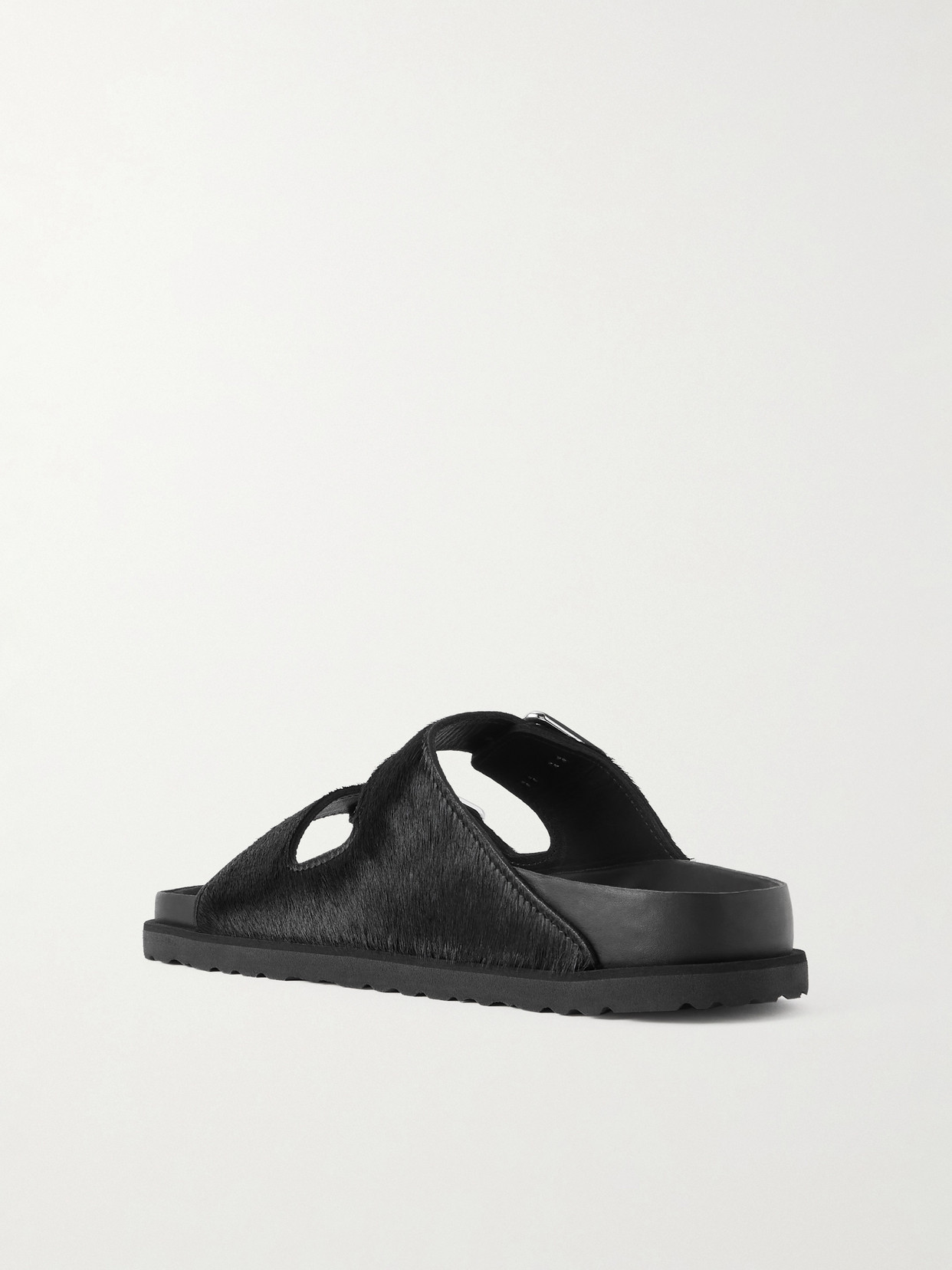 Birkenstock 1774 Arizona Calf Hair Sandals In Black
