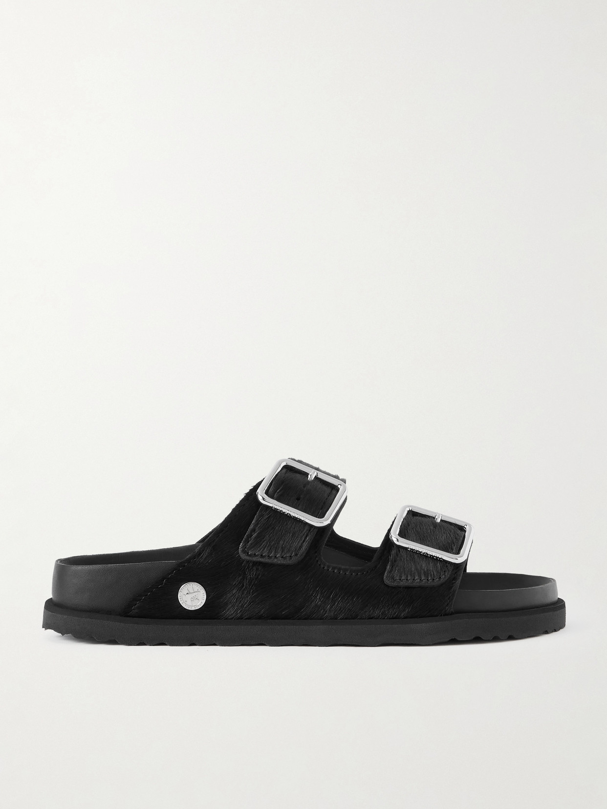 Birkenstock 1774 Arizona Calf Hair Sandals In Black