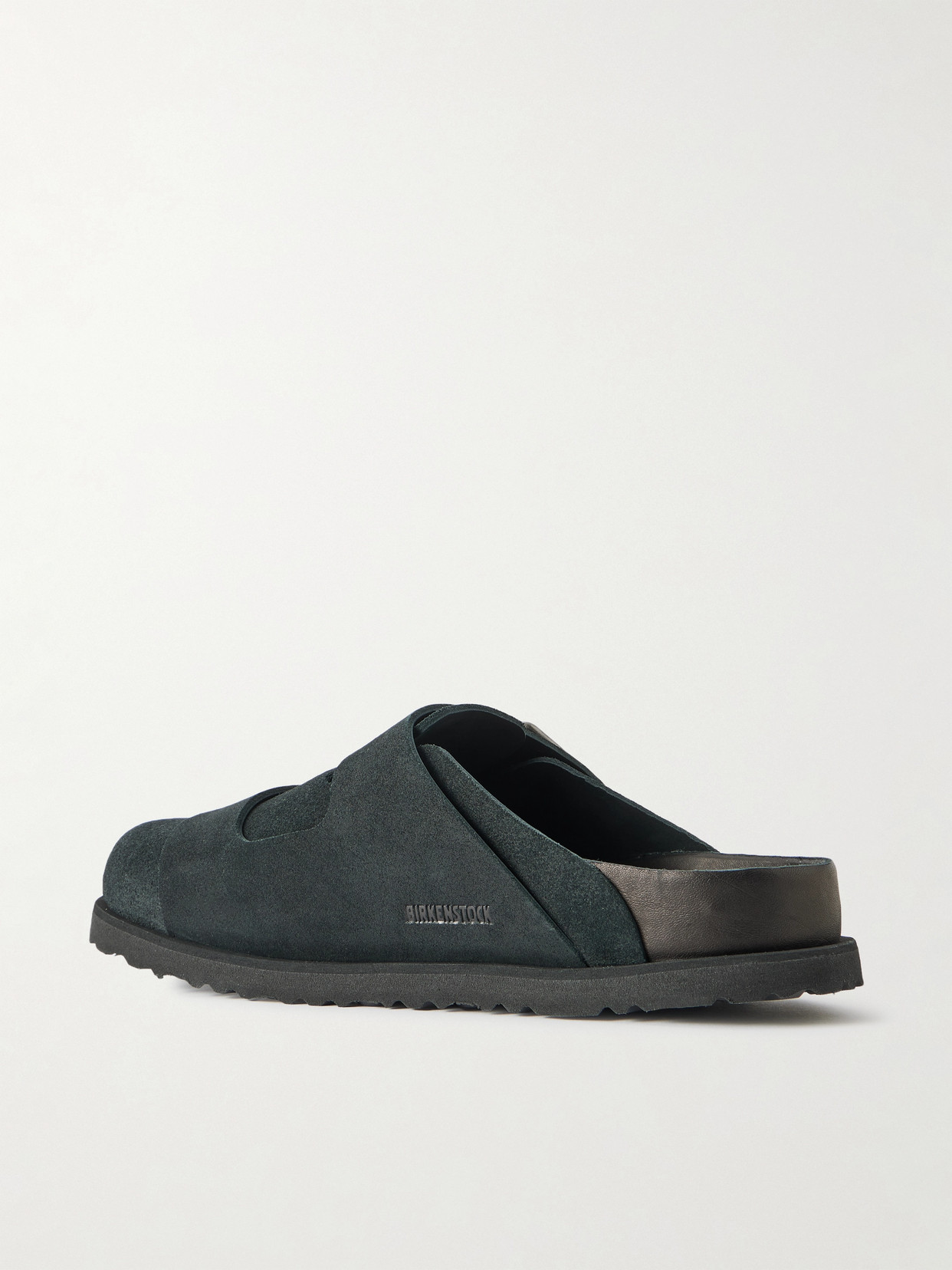 Birkenstock 1774 222 West Buckled Suede Clogs In Black