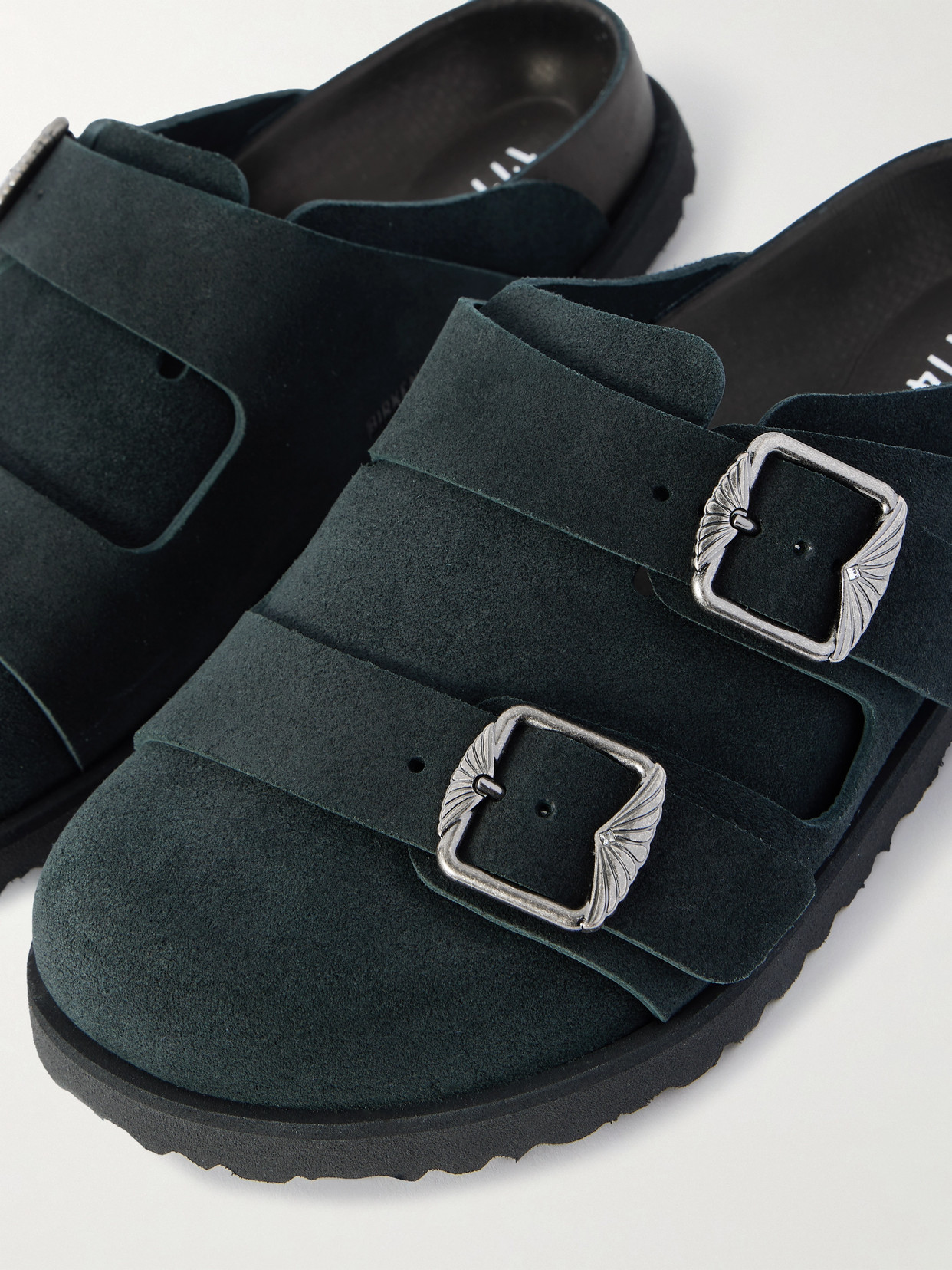Birkenstock 1774 222 West Buckled Suede Clogs In Black