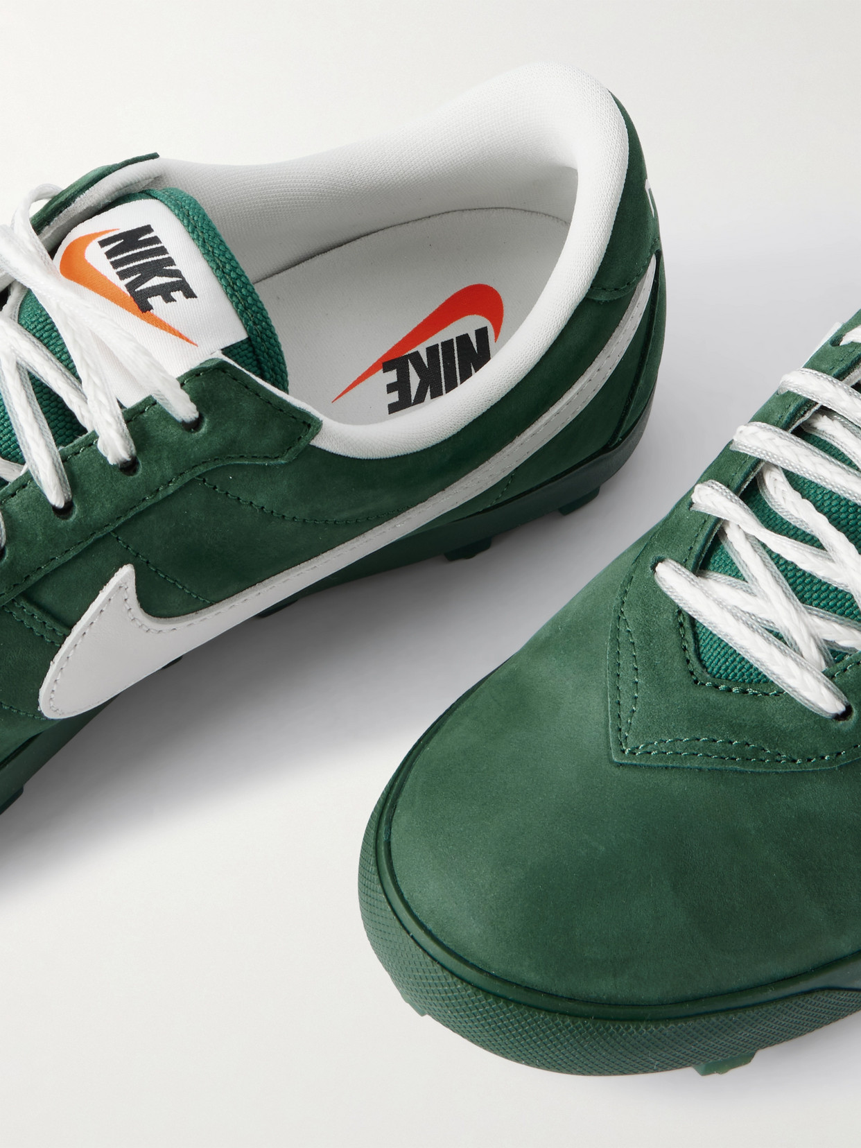 Nike Astrograbber Leather-trimmed Nubuck Sneakers In Green