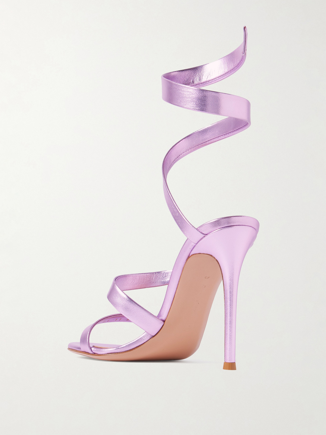 Gianvito Rossi Opera 105 Metallic Leather Sandals In Purple