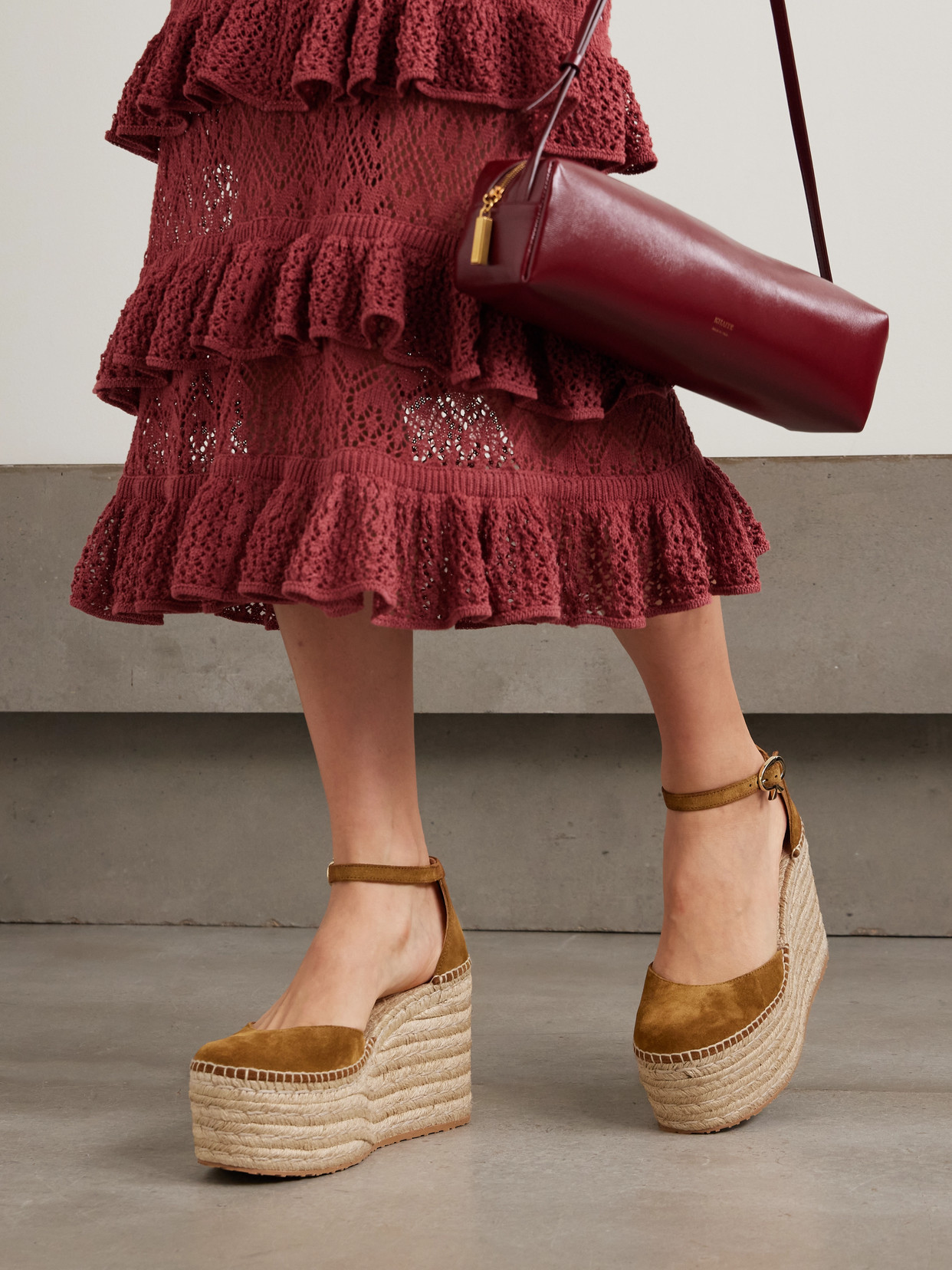 60 Suede Espadrille Platform Sandals
