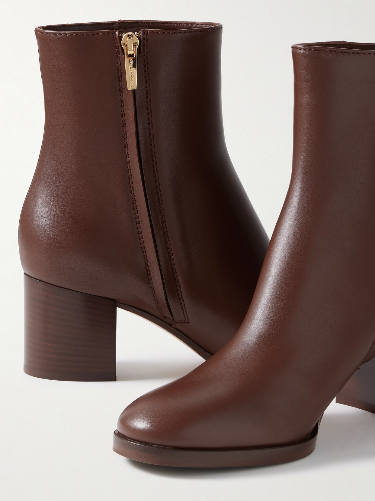 Gianvito Rossi Vitello Glove 55 Leather Ankle Boots In Brown