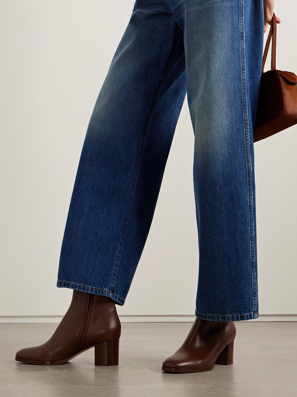 Gianvito Rossi Vitello Glove 55 Leather Ankle Boots In Brown