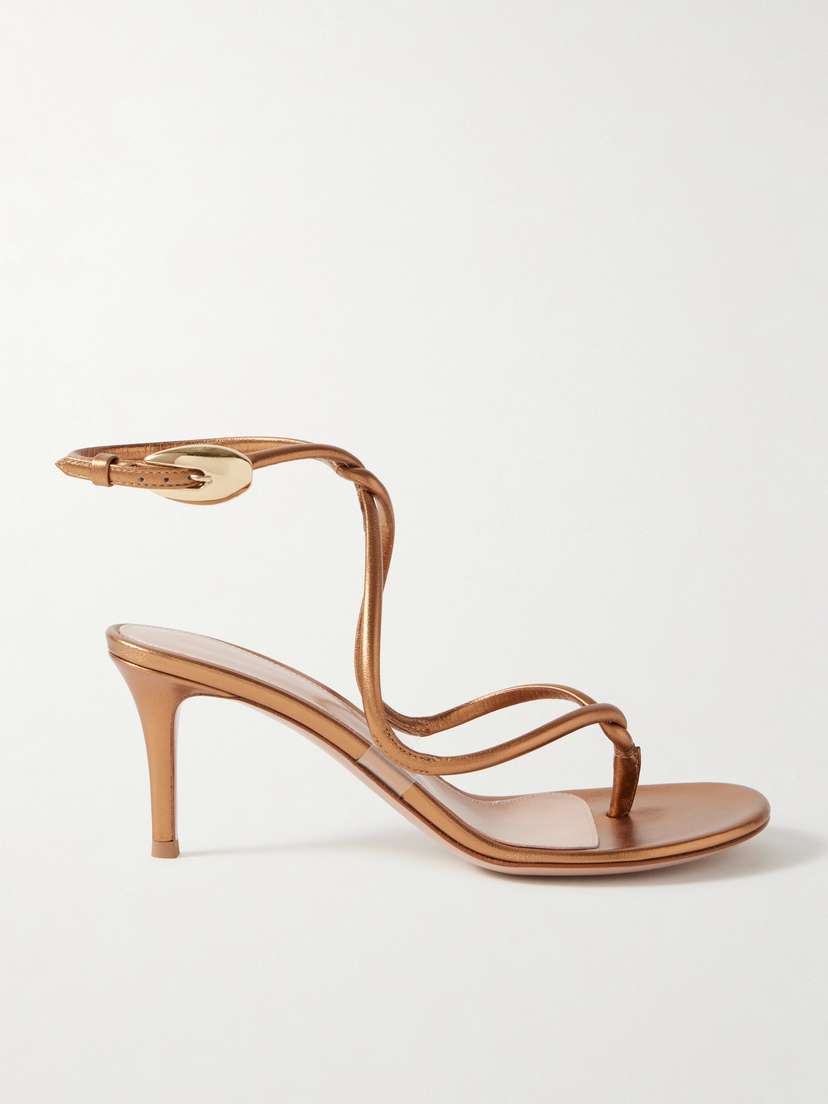 Gianvito Rossi Jungle Mamba 70 Metallic Leather Sandals