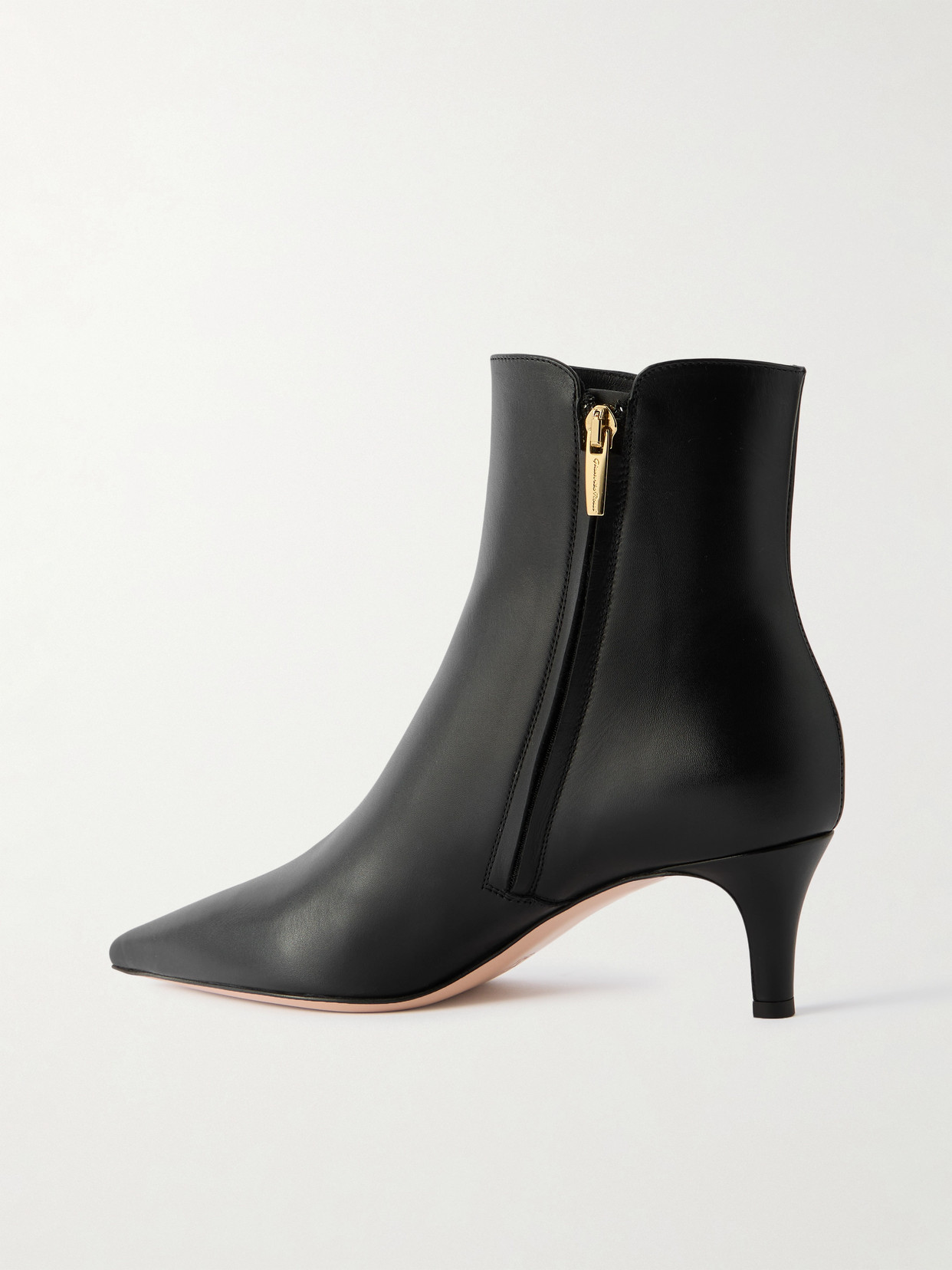 Gianvito Rossi Levy 55 Leather Ankle Boots In Black