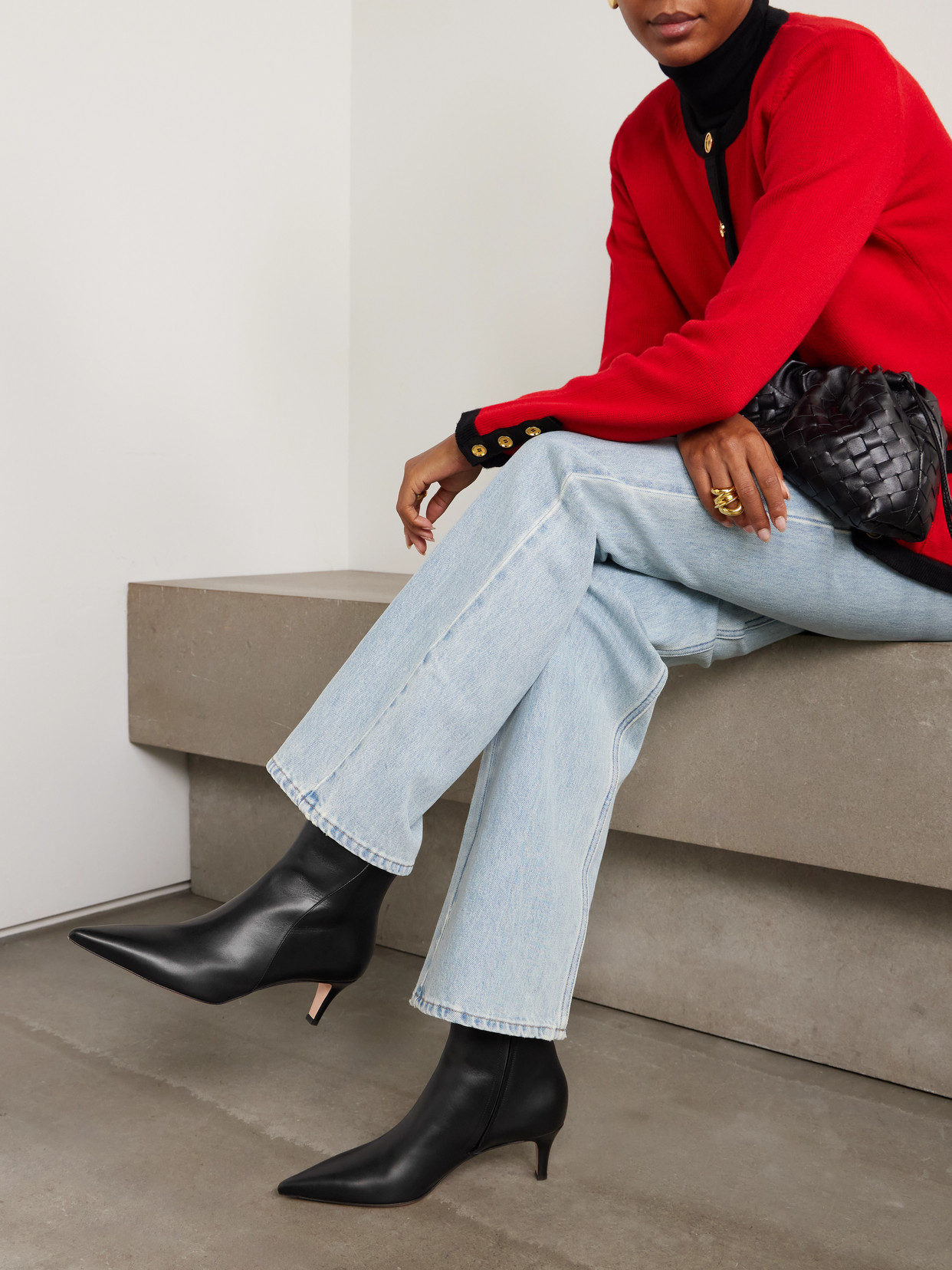 Gianvito Rossi Levy 55 Leather Ankle Boots In Black