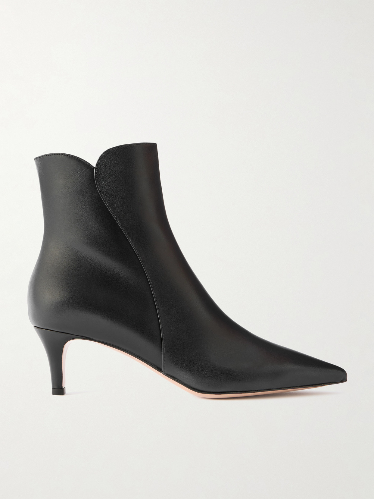 Gianvito Rossi Levy 55 Leather Ankle Boots In Black