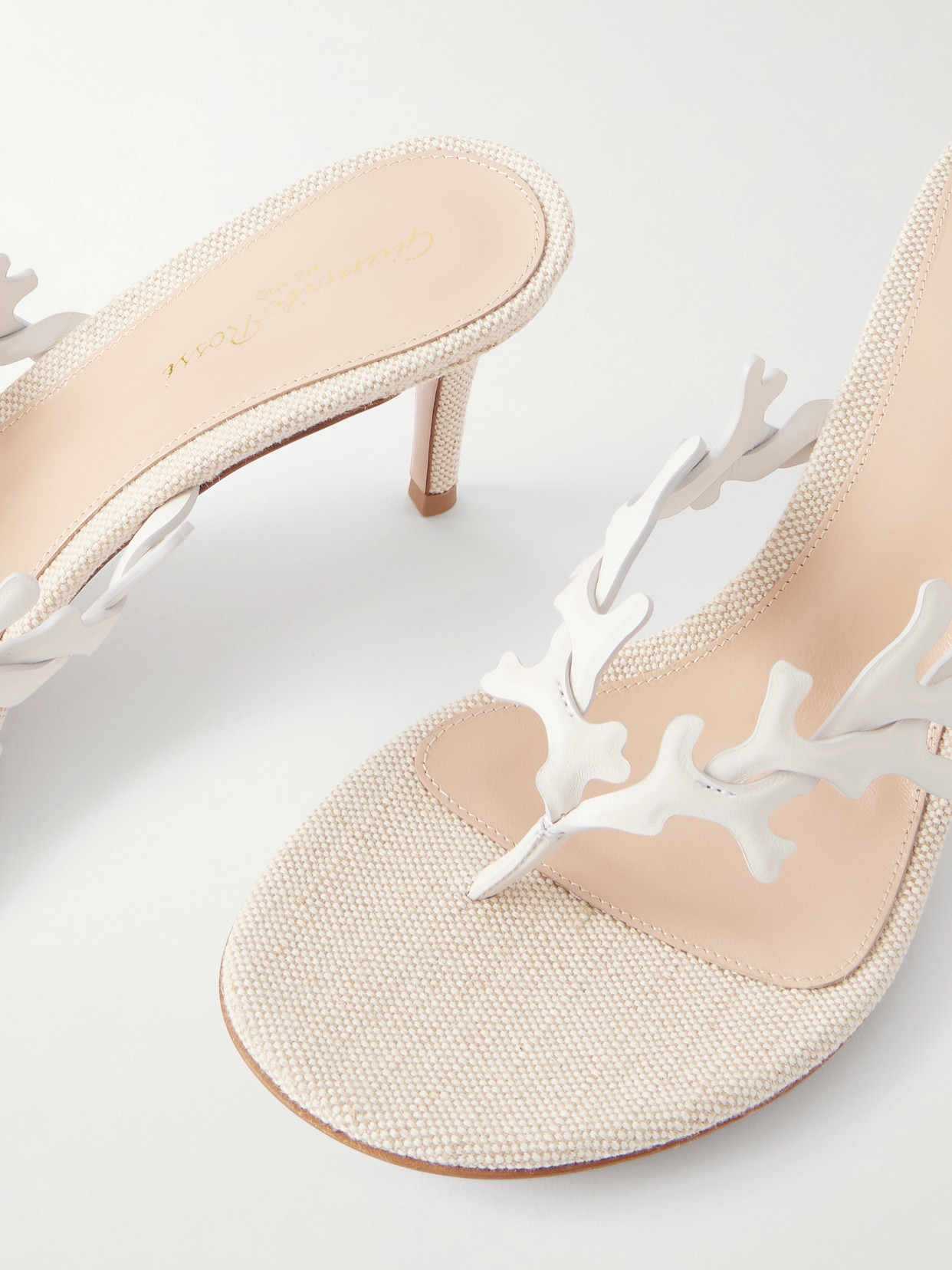 Gianvito Rossi 70 Leather Sandals In White