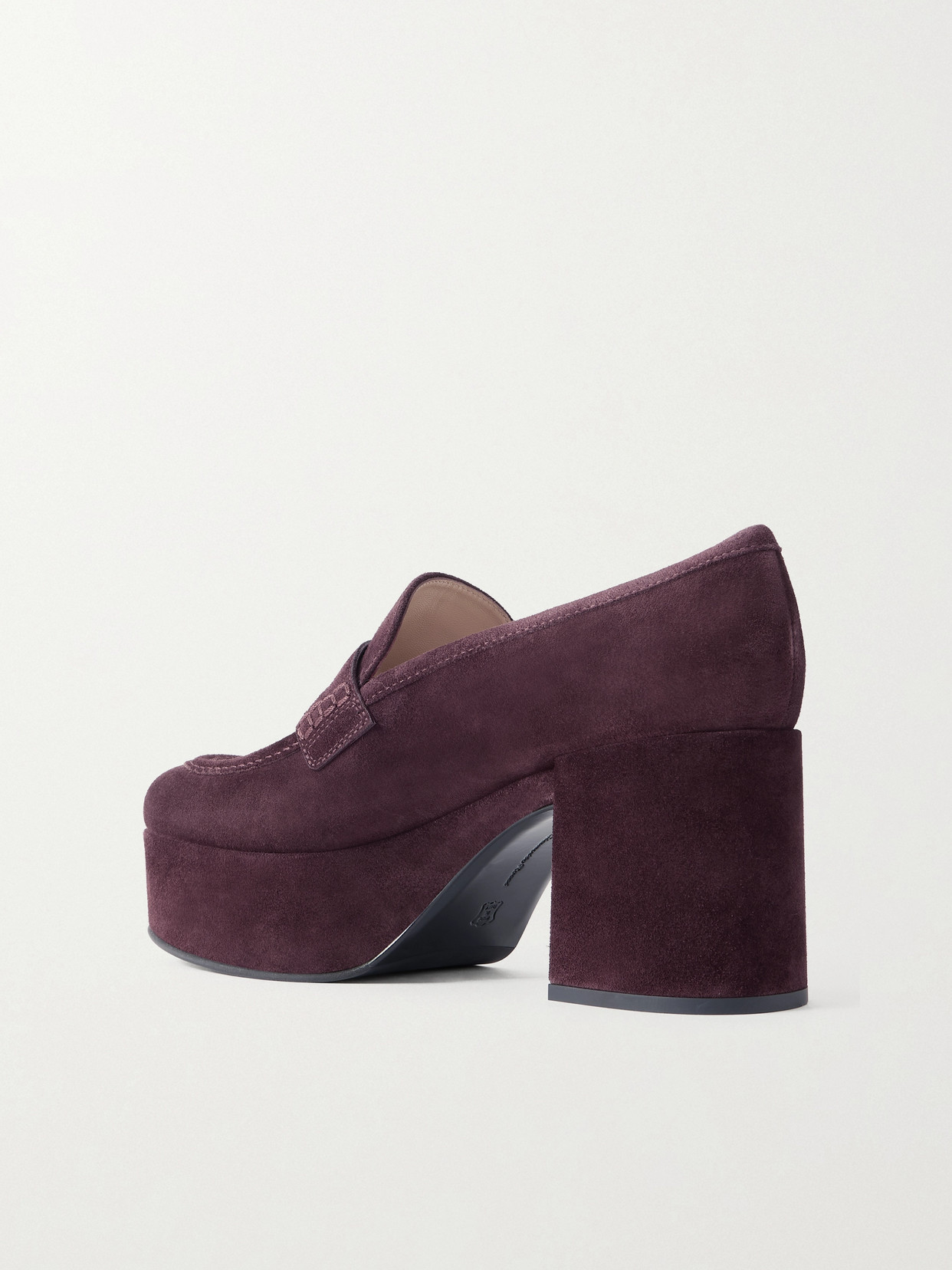 Gianvito Rossi 80 Suede Platform Pumps In Burgundy