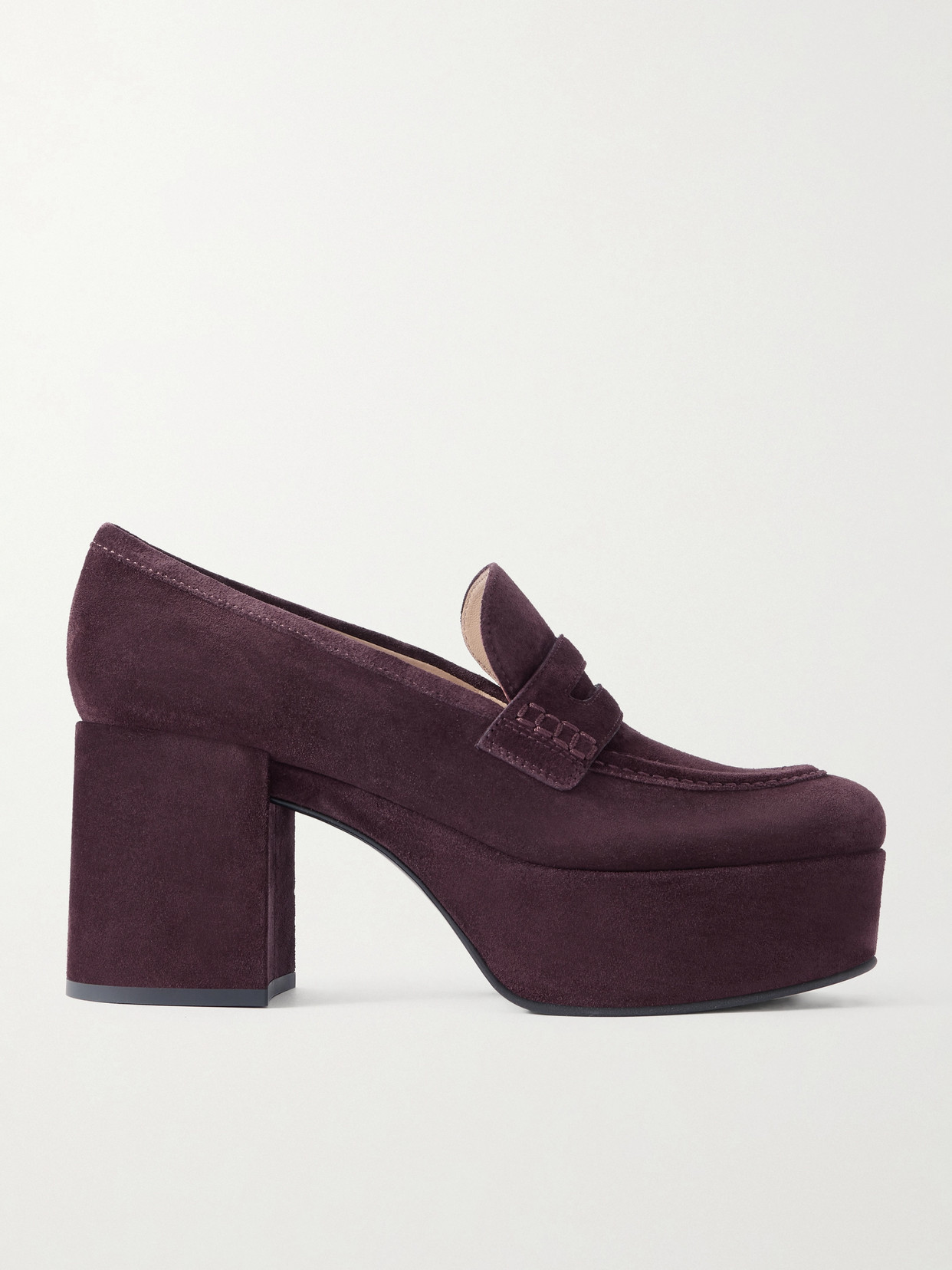 Gianvito Rossi 80 Suede Platform Pumps In Burgundy