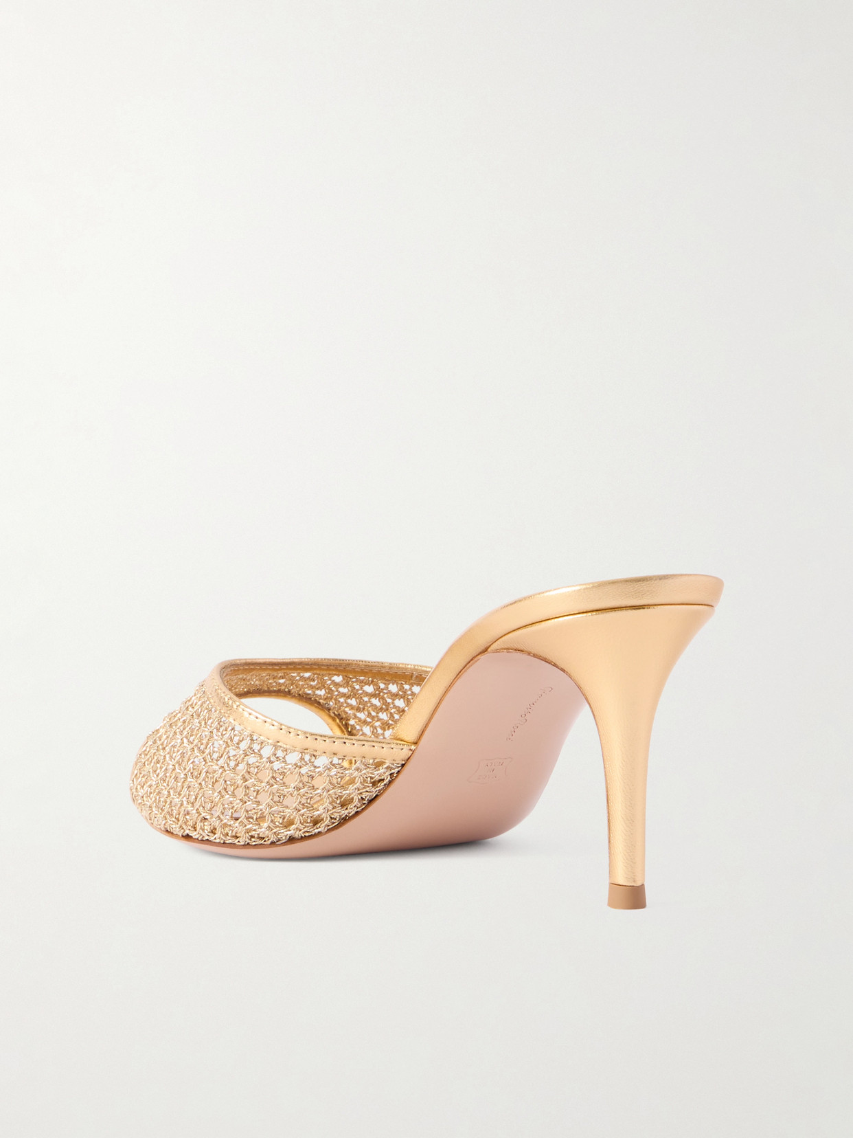 Gianvito Rossi Sienna 70 Leather Mules In Gold