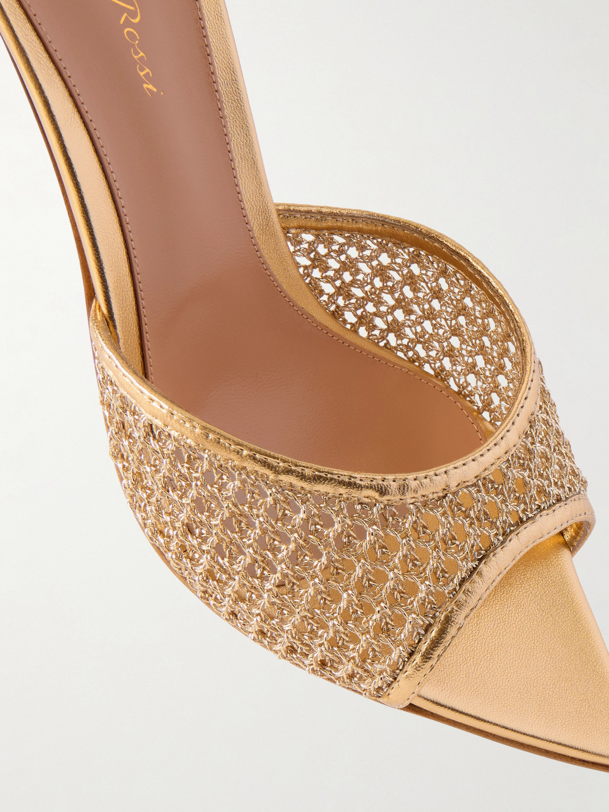 Gianvito Rossi Sienna 70 Leather Mules In Gold