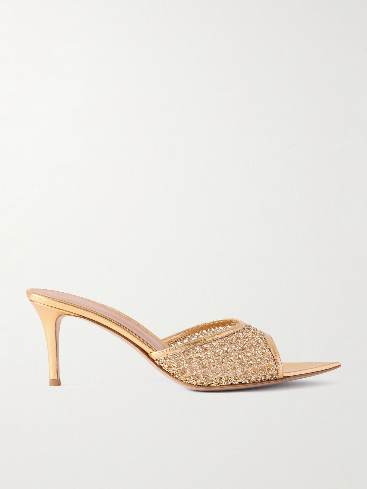 Gianvito Rossi Sienna 70 Leather Mules In Gold