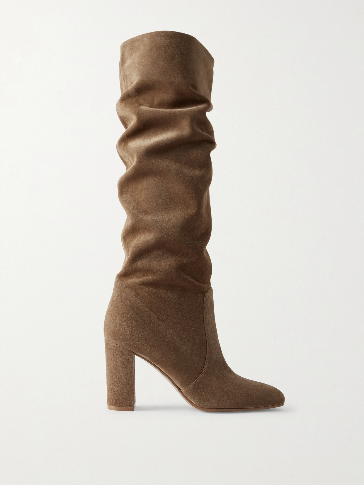 Gianvito Rossi Glen 85 Suede Knee Boots In Brown