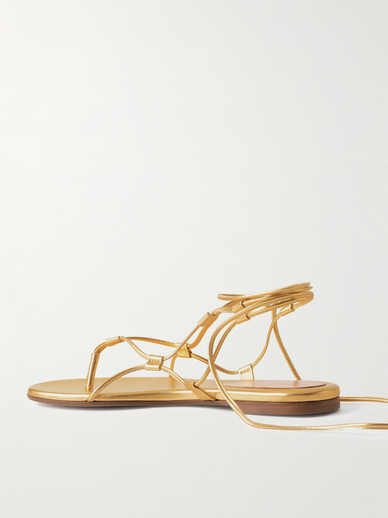Gianvito Rossi Metallic Leather Sandals In Gold